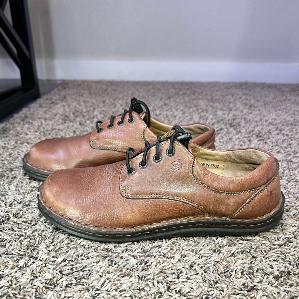 Born Leather Lace-Up Oxford Shoes Women’s Size 11 EU 43 Brown Old Money Casual